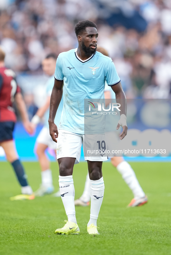 Boulaye Dia of SS Lazio looks on during the Serie A Enilive match between SS Lazio and Genoa CF at Stadio Olimpico on October 27, 2024 in Ro...