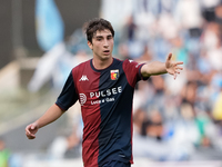 Fabio Miretti of Genoa CFC gestures during the Serie A Enilive match between SS Lazio and Genoa CF at Stadio Olimpico on October 27, 2024 in...