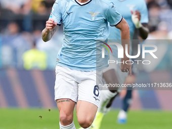 Nicolo' Rovella of SS Lazio during the Serie A Enilive match between SS Lazio and Genoa CF at Stadio Olimpico on October 27, 2024 in Rome, I...