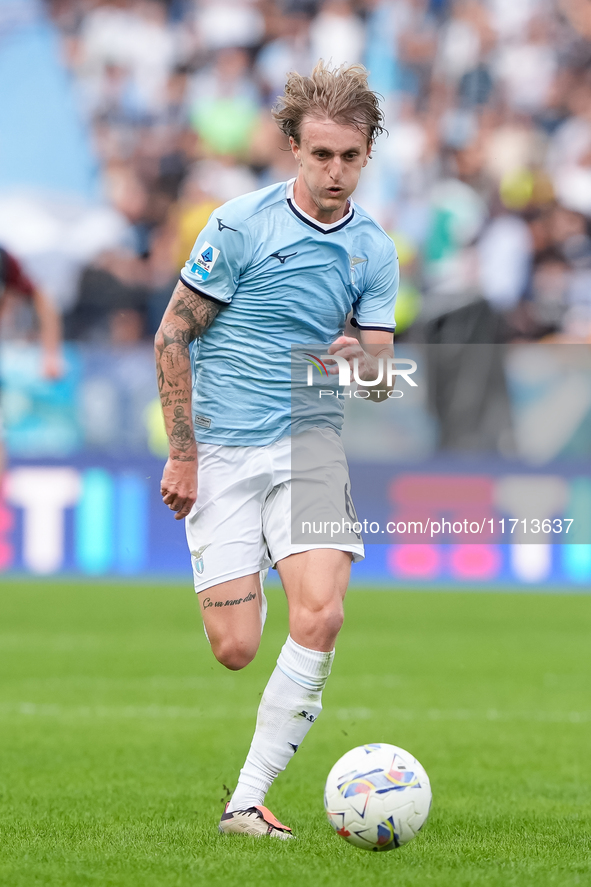 Nicolo' Rovella of SS Lazio during the Serie A Enilive match between SS Lazio and Genoa CF at Stadio Olimpico on October 27, 2024 in Rome, I...