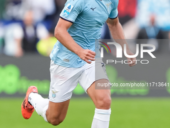 Gustav Isaksen of SS Lazio during the Serie A Enilive match between SS Lazio and Genoa CF at Stadio Olimpico on October 27, 2024 in Rome, It...