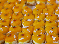 Traditional Indian sweets are displayed at a sweet shop for the upcoming festival of Diwali in Mississauga, Ontario, Canada, on October 26,...