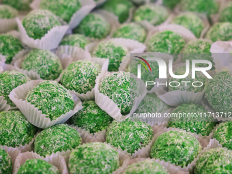 Traditional Indian sweets are displayed at a sweet shop for the upcoming festival of Diwali in Mississauga, Ontario, Canada, on October 26,...