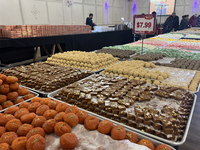 Traditional Indian sweets are displayed at a sweet shop for the upcoming festival of Diwali in Mississauga, Ontario, Canada, on October 26,...