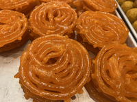 Jalebis (a traditional Indian sweet) are displayed at a sweet shop for the upcoming festival of Diwali in Mississauga, Ontario, Canada, on O...