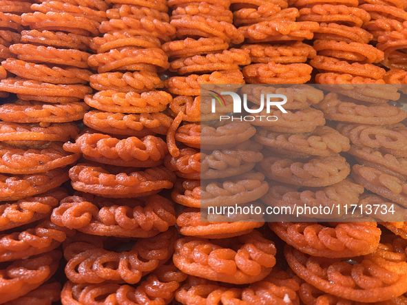 Traditional Indian sweets are displayed at a sweet shop for the upcoming festival of Diwali in Mississauga, Ontario, Canada, on October 26,...