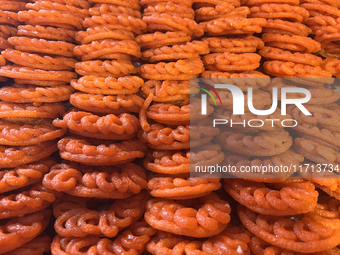 Traditional Indian sweets are displayed at a sweet shop for the upcoming festival of Diwali in Mississauga, Ontario, Canada, on October 26,...