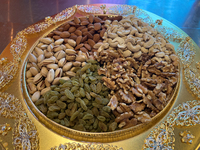 Nuts are displayed at a sweet shop for the upcoming festival of Diwali in Mississauga, Ontario, Canada, on October 26, 2024. (