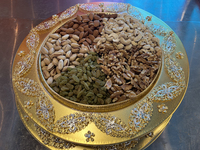 Nuts are displayed at a sweet shop for the upcoming festival of Diwali in Mississauga, Ontario, Canada, on October 26, 2024. (