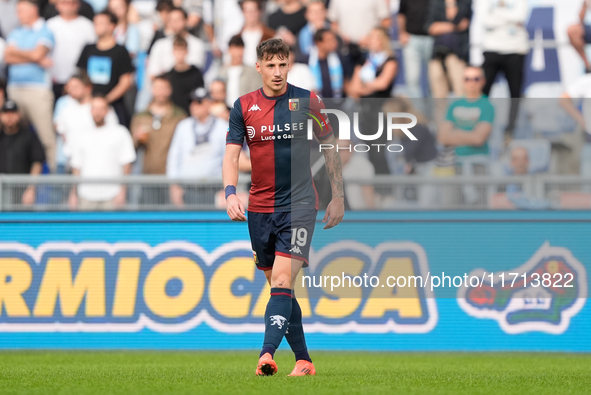 Andrea Pinamonti of Genoa CFC during the Serie A Enilive match between SS Lazio and Genoa CF at Stadio Olimpico on October 27, 2024 in Rome,...