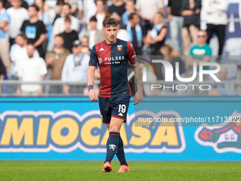 Andrea Pinamonti of Genoa CFC during the Serie A Enilive match between SS Lazio and Genoa CF at Stadio Olimpico on October 27, 2024 in Rome,...