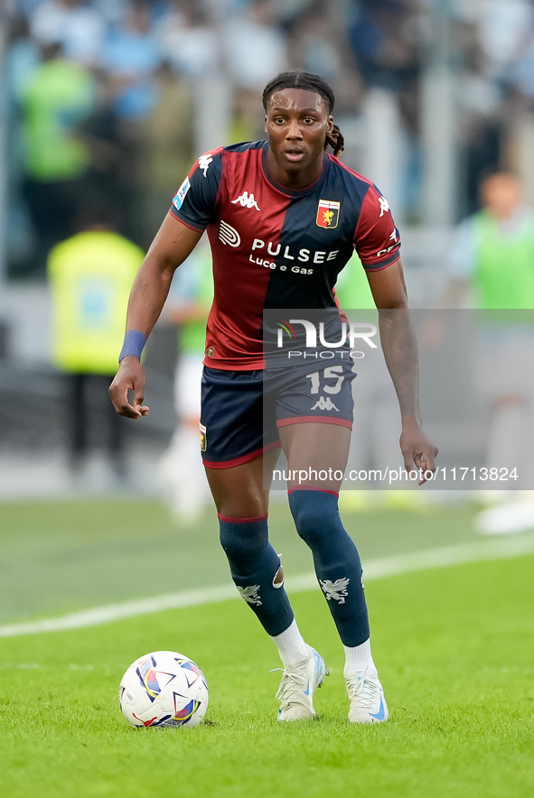 Brooke Norton-Cuffy of Genoa CFC during the Serie A Enilive match between SS Lazio and Genoa CF at Stadio Olimpico on October 27, 2024 in Ro...