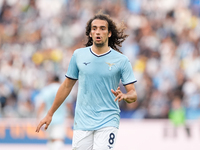 Matteo Guendouzi of SS Lazio gestures during the Serie A Enilive match between SS Lazio and Genoa CF at Stadio Olimpico on October 27, 2024...