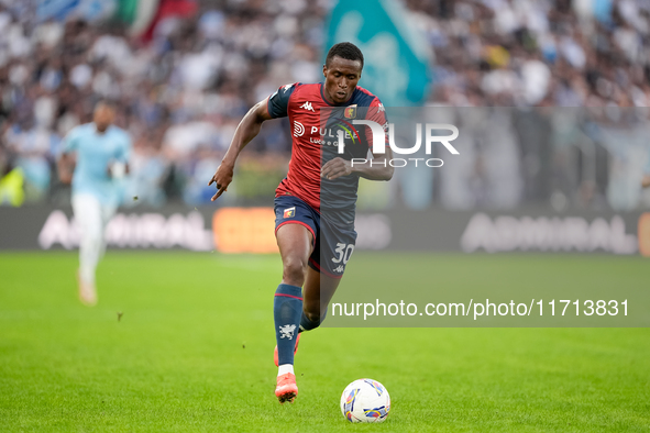 David Ankeye of Genoa CFC during the Serie A Enilive match between SS Lazio and Genoa CF at Stadio Olimpico on October 27, 2024 in Rome, Ita...