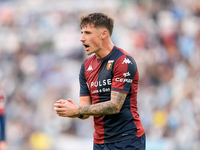 Andrea Pinamonti of Genoa CFC reacts during the Serie A Enilive match between SS Lazio and Genoa CF at Stadio Olimpico on October 27, 2024 i...