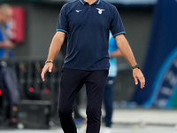 Marco Baroni head coach of SS Lazio yells during the Serie A Enilive match between SS Lazio and Genoa CF at Stadio Olimpico on October 27, 2...