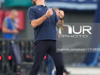 Marco Baroni head coach of SS Lazio looks dejected during the Serie A Enilive match between SS Lazio and Genoa CF at Stadio Olimpico on Octo...