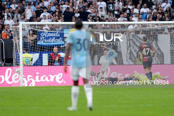 Pedro of SS Lazio scores second goal during the Serie A Enilive match between SS Lazio and Genoa CF at Stadio Olimpico on October 27, 2024 i...