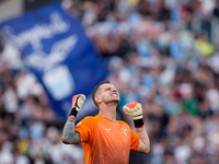 Ivan Provedel of SS Lazio celebrates after Pedro scored second goal during the Serie A Enilive match between SS Lazio and Genoa CF at Stadio...