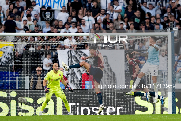 Matias Vecino of SS Lazio scores third goal during the Serie A Enilive match between SS Lazio and Genoa CF at Stadio Olimpico on October 27,...