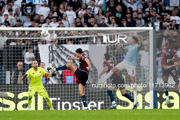 Matias Vecino of SS Lazio scores third goal during the Serie A Enilive match between SS Lazio and Genoa CF at Stadio Olimpico on October 27,...