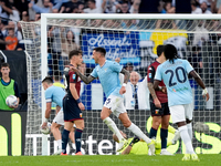 Matias Vecino of SS Lazio celebrates after scoring third goal during the Serie A Enilive match between SS Lazio and Genoa CF at Stadio Olimp...