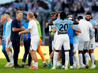 Marco Baroni head coach of SS Lazio celebrates the victory with his players during the Serie A Enilive match between SS Lazio and Genoa CF a...