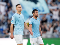 Pedro of SS Lazio celebrates the victory at the end of the Serie A Enilive match between SS Lazio and Genoa CF at Stadio Olimpico on October...