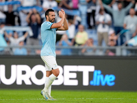 Pedro of SS Lazio celebrates the victory at the end of the Serie A Enilive match between SS Lazio and Genoa CF at Stadio Olimpico on October...