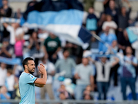 Pedro of SS Lazio celebrates the victory at the end of the Serie A Enilive match between SS Lazio and Genoa CF at Stadio Olimpico on October...