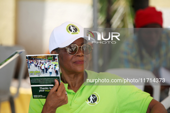 Arit Tunde-Imoyo, Chairman of the Executive Council of the Federal Nigeria Society for the Blind, looks on as the Federal Nigeria Society fo...