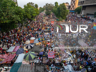 Over a thousand people buy new clothes, home decor, and other accessories in the old market as they throng the shopping hub before the bigge...