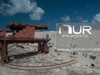 Nassau is a port city and a known haven for 18th-century pirates. It has several defensive forts in the hills above it. This is Fort Charlot...