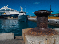 A Bahamian Defense Forces patrol boat docks in Nassau. (