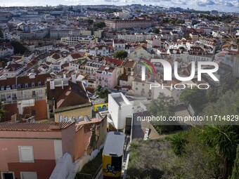 A panoramic view of the city of Lisbon is seen from the viewpoint of Graca in Lisbon, Portugal, on October 27, 2024. (