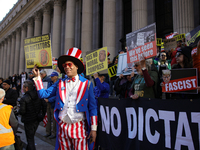 Demonstrators protest against Donald Trump outside of Madison Square Garden in New York, New York on October 27, 2024 as the former Presiden...