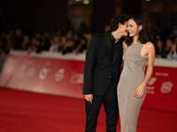 Antonio Banno and Romana Maggiora Vergano attend the ''Vita Da Carlo Terza Stagione'' red carpet during the 19th Rome Film Festival at Audit...