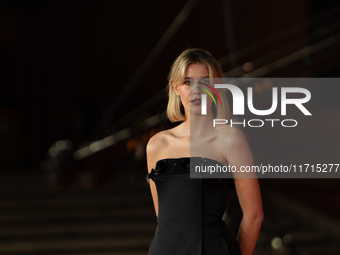 Caterina De Angelis attends the ''Vita Da Carlo Terza Stagione'' red carpet during the 19th Rome Film Festival at Auditorium Parco Della Mus...