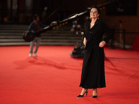 Monica Guerritore attends the ''Vita Da Carlo Terza Stagione'' red carpet during the 19th Rome Film Festival at Auditorium Parco Della Music...