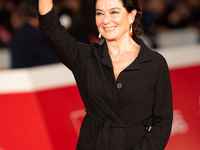 Monica Guerritore attends the ''Vita Da Carlo Terza Stagione'' red carpet during the 19th Rome Film Festival at Auditorium Parco Della Music...