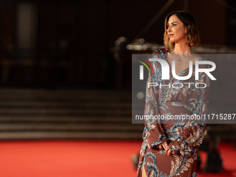 Ema Stokholma attends the ''Vita Da Carlo Terza Stagione'' red carpet during the 19th Rome Film Festival at Auditorium Parco Della Musica in...