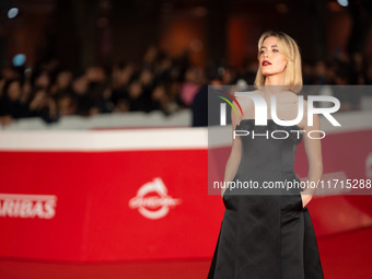 Caterina De Angelis attends the ''Vita Da Carlo Terza Stagione'' red carpet during the 19th Rome Film Festival at Auditorium Parco Della Mus...