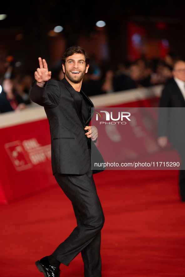 Filippo Contri attends the ''Vita Da Carlo Terza Stagione'' red carpet during the 19th Rome Film Festival at Auditorium Parco Della Musica i...