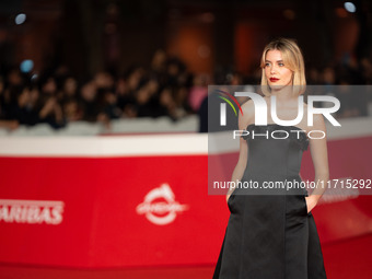 Caterina De Angelis attends the ''Vita Da Carlo Terza Stagione'' red carpet during the 19th Rome Film Festival at Auditorium Parco Della Mus...