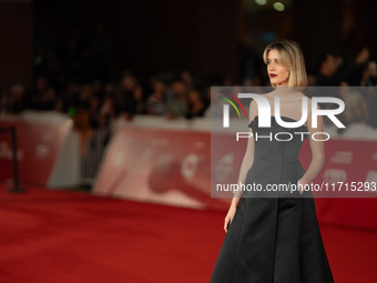 Caterina De Angelis attends the ''Vita Da Carlo Terza Stagione'' red carpet during the 19th Rome Film Festival at Auditorium Parco Della Mus...