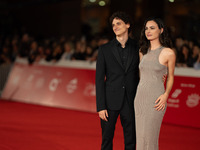 Antonio Banno and Romana Maggiora Vergano attend the ''Vita Da Carlo Terza Stagione'' red carpet during the 19th Rome Film Festival at Audit...