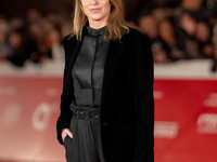 Stefania Rocca attends the ''Vita Da Carlo Terza Stagione'' red carpet during the 19th Rome Film Festival at Auditorium Parco Della Musica i...