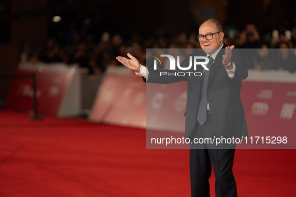 Carlo Verdone attends the ''Vita Da Carlo Terza Stagione'' red carpet during the 19th Rome Film Festival at Auditorium Parco Della Musica in...