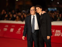 Carlo Verdone and Antonio Banno attend the ''Vita Da Carlo Terza Stagione'' red carpet during the 19th Rome Film Festival at Auditorium Parc...