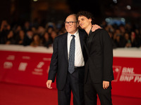 Carlo Verdone and Antonio Banno attend the ''Vita Da Carlo Terza Stagione'' red carpet during the 19th Rome Film Festival at Auditorium Parc...